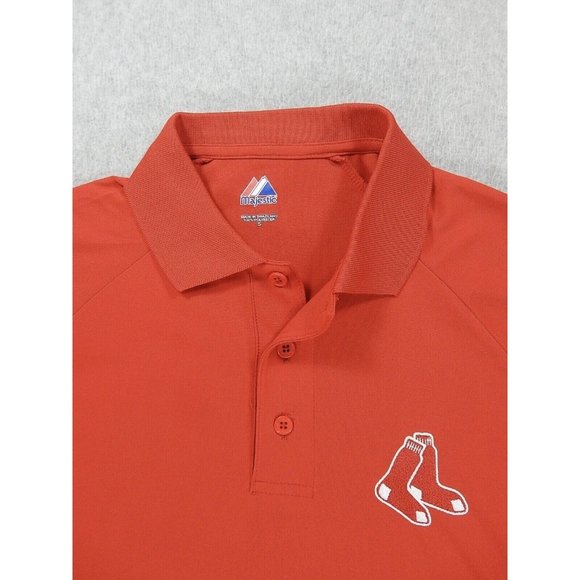 Boston Red Sox Stitched Baseball Short‎ Sleeve Polo Shirt (Men's Small) Red - Picture 2 of 3